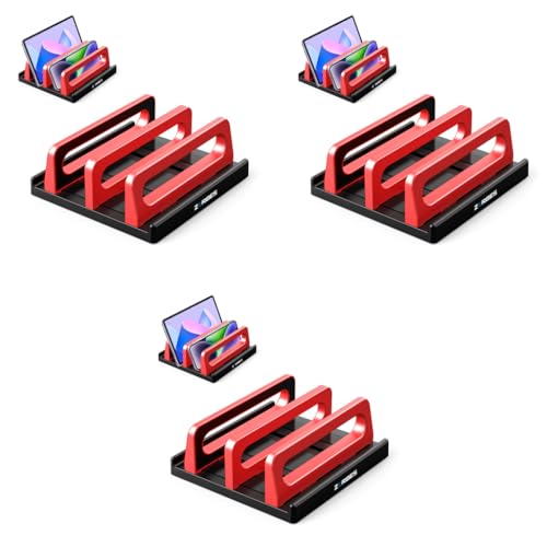 ZORBES® Adjustable Size Vertical Laptop Stand Slot for Desk Foldable Ventilated Riser Gaming DJ Office Use Safe Practical Support Apple Other Laptops 3PCS ZORBES® Adjustable Size Vertical Laptop Stand Slot for Desk Foldable Ventilated Riser Gaming DJ Office Use Safe Practical Support Apple Other Laptops 3PCS